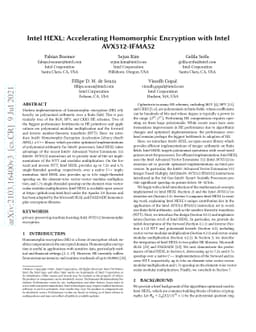 Intel HEXL: Accelerating Homomorphic Encryption with Intel AVX512-IFMA52