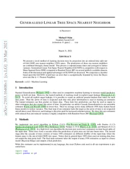 Generalized Linear Tree Space Nearest Neighbor