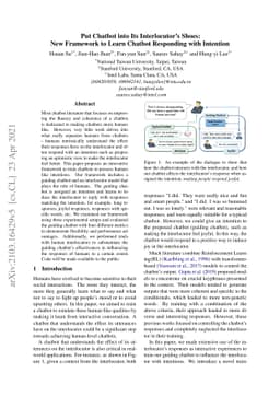 Put Chatbot into Its Interlocutor's Shoes: New Framework to Learn
  Chatbot Responding with Intention