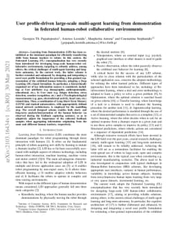 User profile-driven large-scale multi-agent learning from demonstration
  in federated human-robot collaborative environments