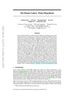 The Elastic Lottery Ticket Hypothesis