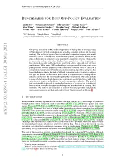 Benchmarks for Deep Off-Policy Evaluation
