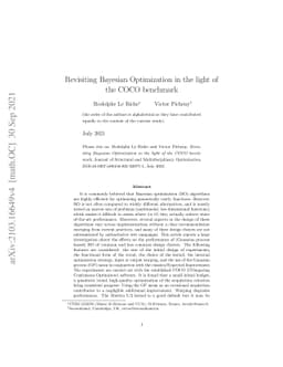 Revisiting Bayesian Optimization in the light of the COCO benchmark