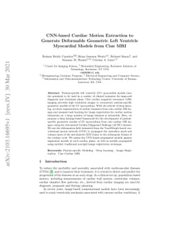 CNN-based Cardiac Motion Extraction to Generate Deformable Geometric
  Left Ventricle Myocardial Models from Cine MRI