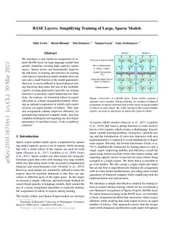 BASE Layers: Simplifying Training of Large, Sparse Models