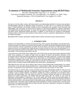 Evaluation of Multimodal Semantic Segmentation using RGB-D Data
