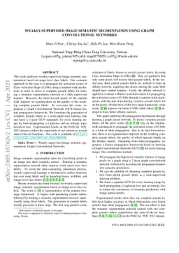 Weakly-Supervised Image Semantic Segmentation Using Graph Convolutional
  Networks