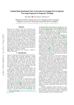 Limited Data Emotional Voice Conversion Leveraging Text-to-Speech:
  Two-stage Sequence-to-Sequence Training