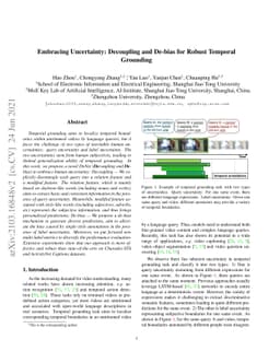 Embracing Uncertainty: Decoupling and De-bias for Robust Temporal
  Grounding