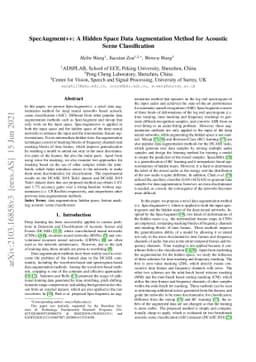 SpecAugment++: A Hidden Space Data Augmentation Method for Acoustic
  Scene Classification