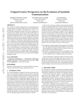 A Signal-Centric Perspective on the Evolution of Symbolic Communication