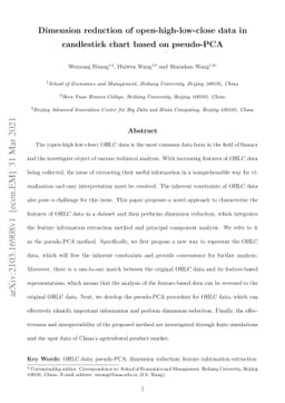 Dimension reduction of open-high-low-close data in candlestick chart
  based on pseudo-PCA