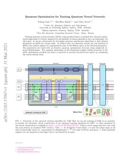 Quantum Optimization for Training Quantum Neural Networks