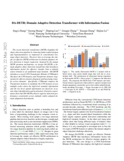 DA-DETR: Domain Adaptive Detection Transformer with Information Fusion