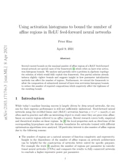 Using activation histograms to bound the number of affine regions in
  ReLU feed-forward neural networks