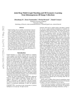 Joint Deep Multi-Graph Matching and 3D Geometry Learning from
  Inhomogeneous 2D Image Collections