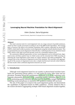 Leveraging Neural Machine Translation for Word Alignment