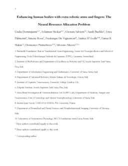 Enhancing human bodies with extra robotic arms and fingers: The Neural
  Resource Allocation Problem