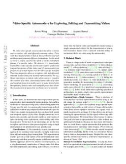 Video-Specific Autoencoders for Exploring, Editing and Transmitting
  Videos