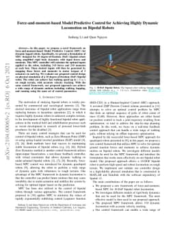 Force-and-moment-based Model Predictive Control for Achieving Highly
  Dynamic Locomotion on Bipedal Robots