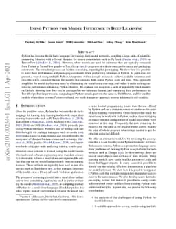 Using Python for Model Inference in Deep Learning