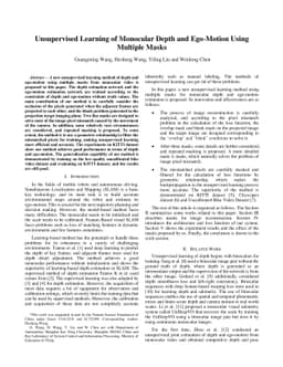 Unsupervised Learning of Monocular Depth and Ego-Motion Using Multiple
  Masks