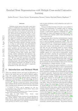 Enriched Music Representations with Multiple Cross-modal Contrastive
  Learning