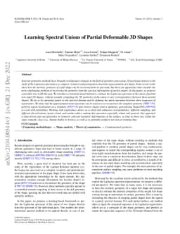 Learning Spectral Unions of Partial Deformable 3D Shapes
