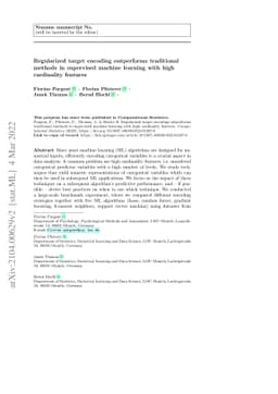 Regularized target encoding outperforms traditional methods in
  supervised machine learning with high cardinality features