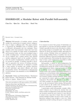 SMORES-EP, a Modular Robot with Parallel Self-assembly