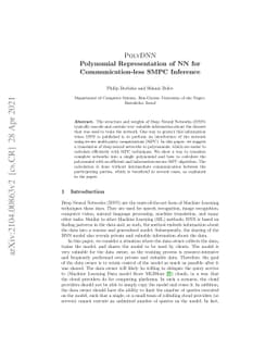PolyDNN: Polynomial Representation of NN for Communication-less SMPC
  Inference