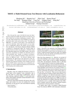 MOST: A Multi-Oriented Scene Text Detector with Localization Refinement