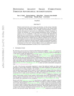 Defending Against Image Corruptions Through Adversarial Augmentations