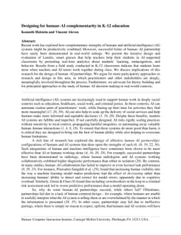Designing for human-AI complementarity in K-12 education