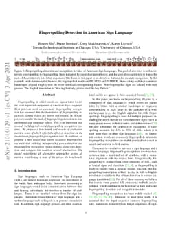 Fingerspelling Detection in American Sign Language