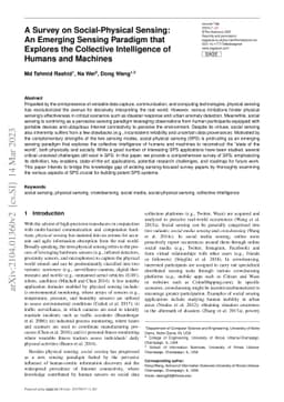 A Survey on Social-Physical Sensing: An Emerging Sensing Paradigm that
  Explores the Collective Intelligence of Humans and Machine