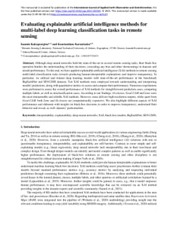 Evaluating explainable artificial intelligence methods for multi-label
  deep learning classification tasks in remote sensing