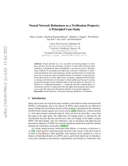Neural Network Robustness as a Verification Property: A Principled Case
  Study