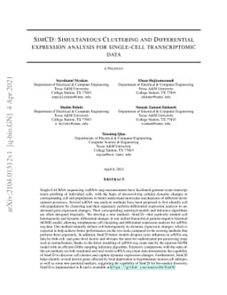 SimCD: Simultaneous Clustering and Differential expression analysis for
  single-cell transcriptomic data