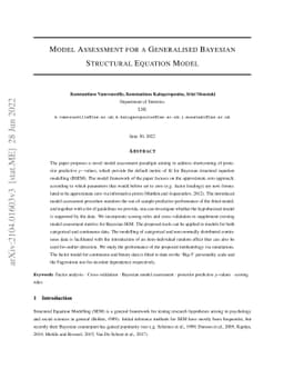 Model Assessment for a Generalised Bayesian Structural Equation Model