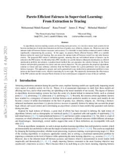Pareto Efficient Fairness in Supervised Learning: From Extraction to
  Tracing