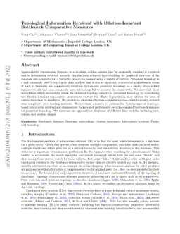 Topological Information Retrieval with Dilation-Invariant Bottleneck
  Comparative Measures