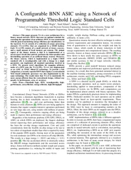 A Configurable BNN ASIC using a Network of Programmable Threshold Logic
  Standard Cells