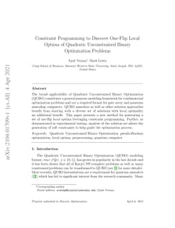 Constraint Programming to Discover One-Flip Local Optima of Quadratic
  Unconstrained Binary Optimization Problems