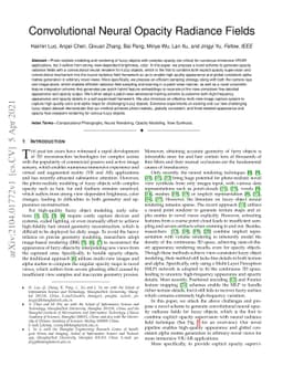 Convolutional Neural Opacity Radiance Fields