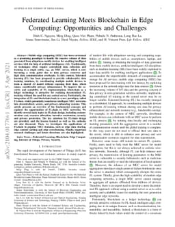 Federated Learning Meets Blockchain in Edge Computing: Opportunities and
  Challenges