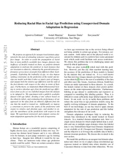 Reducing Racial Bias in Facial Age Prediction using Unsupervised Domain
  Adaptation in Regression