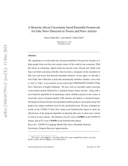 A Heuristic-driven Uncertainty based Ensemble Framework for Fake News
  Detection in Tweets and News Articles