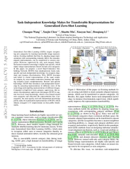 Task-Independent Knowledge Makes for Transferable Representations for
  Generalized Zero-Shot Learning