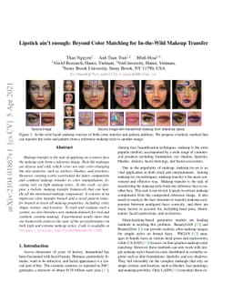 Lipstick ain't enough: Beyond Color Matching for In-the-Wild Makeup
  Transfer